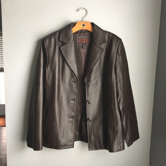 Siena Jackets & Blazers - 100% Leather Dark Brown Jacket size 12